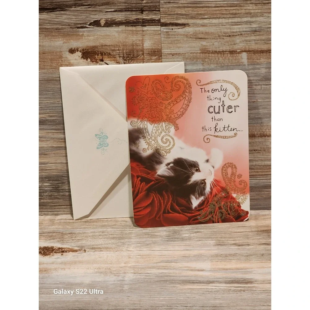 Taylor Swift American Greetings Kitten Greeting Card Gold Glitter Paisley 38